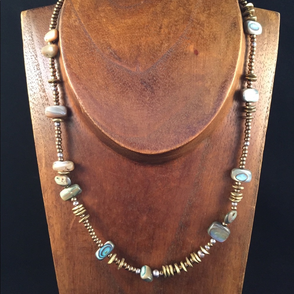 Silpada Shell, Bronze Seed Bead & Brass Necklace
